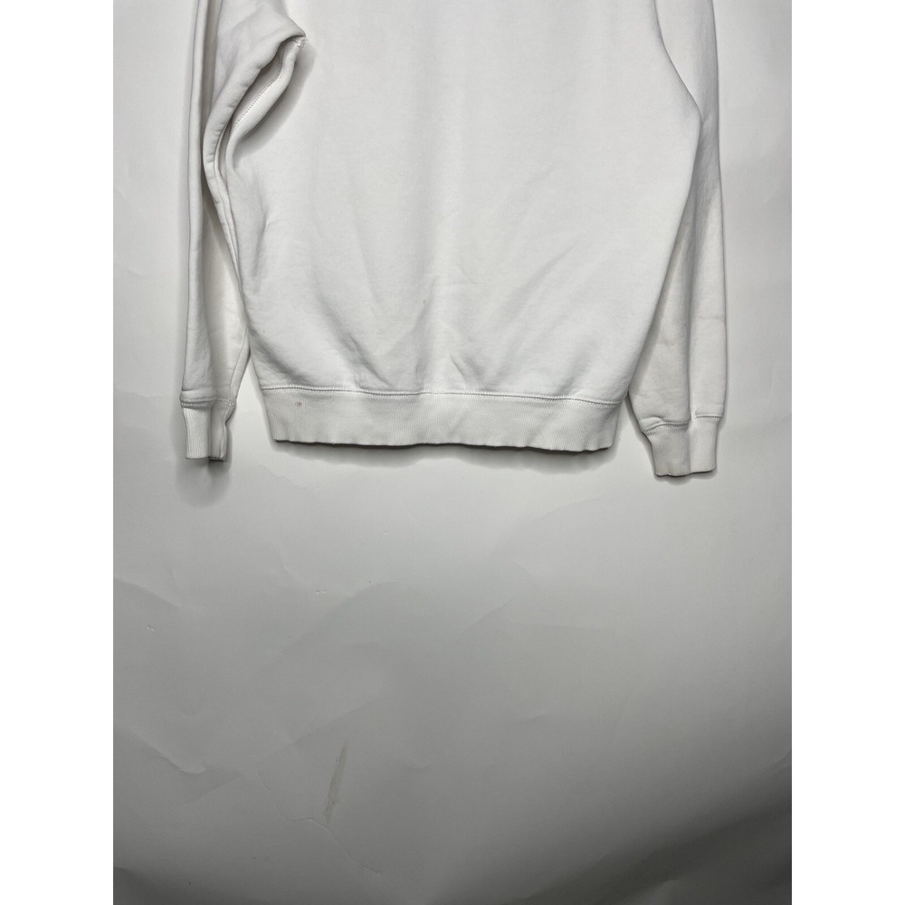 Nike Pullover Hoodie Size Large White‎ Logo Embroidered Drawstring Athletic - Picture 7 of 10